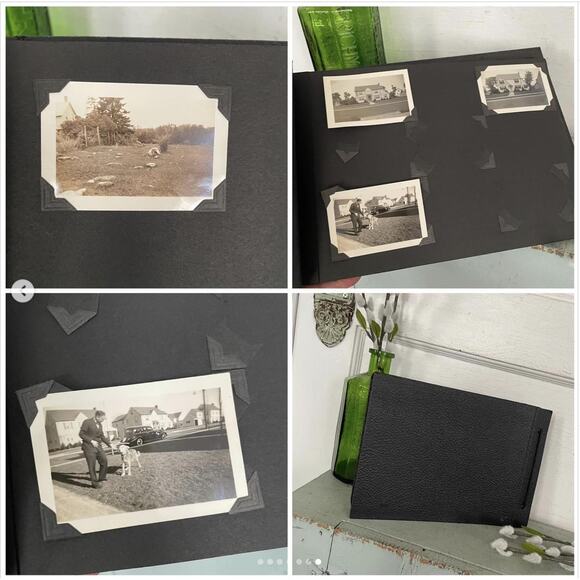 Vintage Snapshots Photograph Black Scrapbook BW Family Photos Dog Bicycle Car - Picture 10 of 10